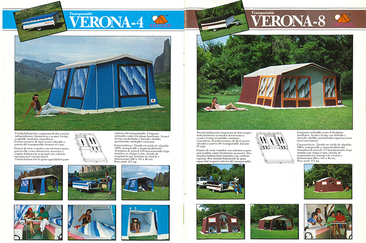 Guide technique des produits outdoor Casa Artiach, années 80